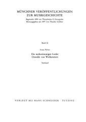 book Die mehrstimmigen Lieder Oswalds von Wolkenstein Textband