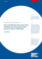 book DIE EUROPAPOLITISCHEN POSITIONEN DER ITALIENISCHEN RECHTS-MITTE-PARTEIEN