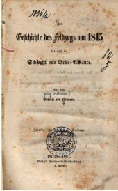 book Zur Geschichte des Feldzugs von 1815 bis nach der Schlacht von Belle-Alliance