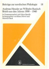 book Andreas Heusler an Wilhelm Ranisch: Briefe aus den Jahren 1890-1940