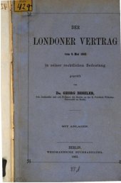 book Der Londoner Vertrag vom 8. Mai 1852 in seiner rechtlichen Bedeutung