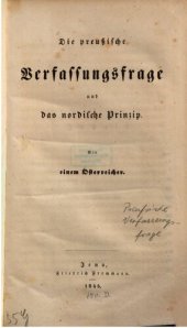 book Die preußische Verfassungsfrage und das nordische Prinzip