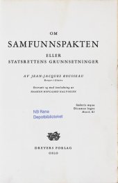 book Om samfunnspakten, eller Statsrettens grunnsetninger