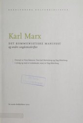 book Det kommunistiske manifest og andre ungdomsskrifter