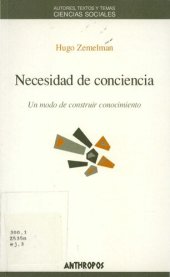 book Necesidad de conciencia. Un modo de construir conocimiento