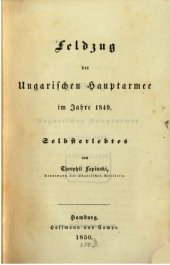 book Feldzug der ungarischen Hauptarmee im Jahre 1849