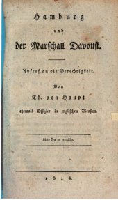 book Hamburg und der Marschall Davoust ; Aufruf an die Gerechtigkeit