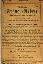 book Die Frauen-Arbeit oder der Kreis ihrer Erwerbstätigkeit ; in mehr als 600 Erwerbs- und Berufsraten praktisch nachgewiesen