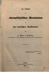 book Zur Geschichte der rheinpfälzischen Revolution und des badischen Aufstandes