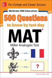 book McGraw-Hill Education 500 MAT Questions to Know by Test Day