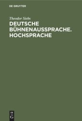 book Deutsche Bühnenaussprache: Hochsprache