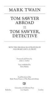 book Tom Sawyer Abroad / Tom Sawyer, Detective