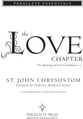 book The Love Chapter: The Meaning of First Corinthians 13