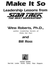 book Make It So: Leadership Lessons from Star Trek: The Next Generation