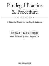 book Paralegal Practice & Procedure: A Practical Guide for the Legal Assistant