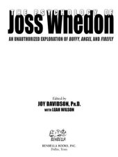 book The Psychology of Joss Whedon: an Unauthorized Exploration of Buffy, Angel, and Firefly