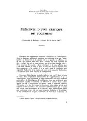 book Eléments d'une critique du jugement