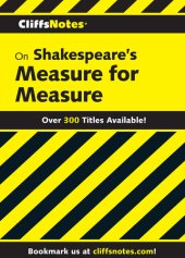 book CliffsNotes on Shakespeare's Measure For Measure