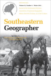 book Southeastern Geographer: Winter 2012 Issue