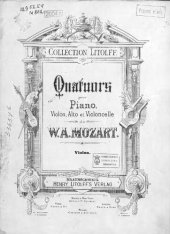 book Quartette pour piano, violons, alto et violoncelle de W. A. Mozart