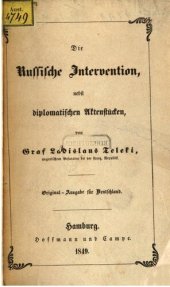 book Die russische Intervention, nebst diplomatischen Aktenstücken