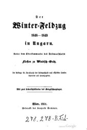 book Der Winter-Feldzug 1848-1849 in Ungarn. Unter dem Oberkommando des Feldmarschalls Fürsten zu Windisch-Grätz