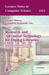 book Research and Advanced Technology for Digital Libraries: Second European Conference, ECDL’98 Heraklion, Crete, Greece September 21–23, 1998 Proceedings