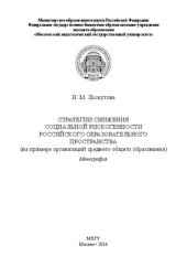 book Стратегии снижения социальной рискогенности российского образовательного пространства (на примере организаций среднего общего образования): Монография