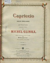 book Capriccio sur des themes russes pour piano e 4 ms, comp. en 1834 par M. Glinka