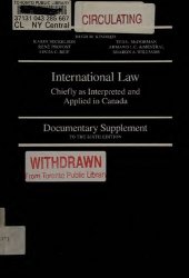 book International Law Chiefly as Interpreted and Applied in Canada. Documentary Supplement