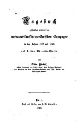 book Tagebuch geschrieben während der nordamerikanisch-mexikanischen Campagne in den Jahren 1847 und 1848 auf beiden Operationslinien