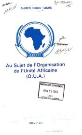 book Au sujet de l’Organisation de l’unité africaine (O.U.A.)