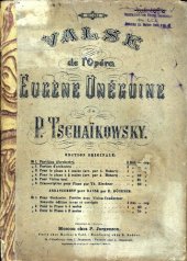 book Valse de l'Opera Eugene Oneguine de P. Tschaikowsky