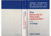 book Mathematik für Wirtschaftswissenschaftler I, Analysis