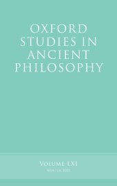 book Oxford Studies in Ancient Philosophy, Volume LXI