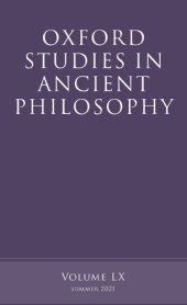 book Oxford Studies in Ancient Philosophy, Volume LX