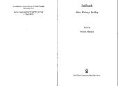 book שבת רעיון היסטוריה מציאות  Sabbath : idea, history, reality