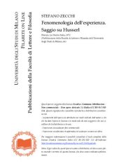 book Fenomenologia dell’esperienza. Saggio su Husserl