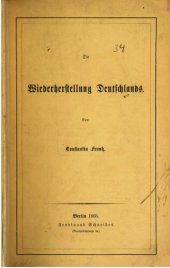 book Die Wiederherstellung Deutschlands