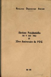 book Élections présidentielles du 9 mai 1982 et 35ème anniversaire du PDG