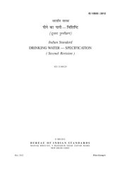 book IS 10500:2012 Drinking water specification