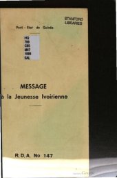 book Message à la jeunesse ivoirienne