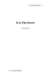 book It Is The Secret (It Is The Series)