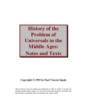 book History of the Problem of Universals in the Middle Ages: Notes and Texts