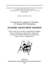 book Основы квантовой физики: Учебно-методическое пособие для студентов бакалавриата физико-математического факультета, обучающихся по направлению 44.03.05 «Педагогическое образование», профили «Физика / Информатика»