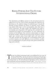 book Rising Powers and the Future International Order