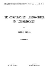 book Die ossetischen Lehnwörter im Ungarischen