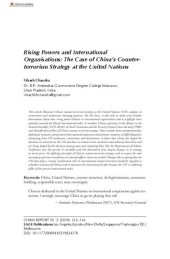 book Rising Powers and International Organisations: The Case of China’s Counterterrorism Strategy at the United Nations