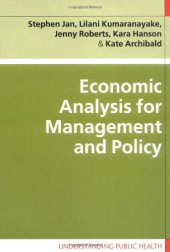 book Economic Analysis for Management and Policy