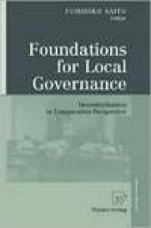 book Foundations for Local Governance: Decentralization in Comparative Perspective